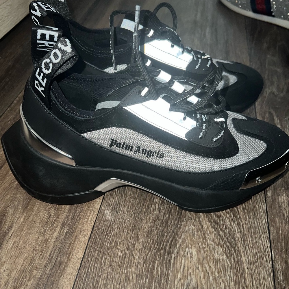 Palm Angels Black and Silver Women's Recovery Sneakers